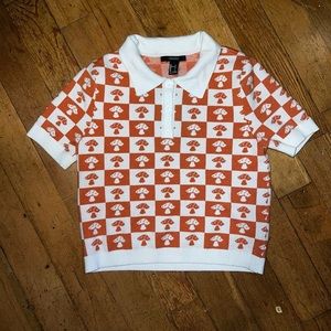 Forever21 sweater shirt with mushroom pattern
